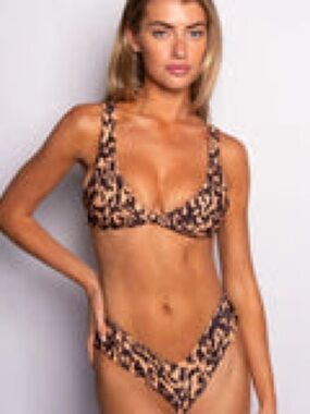 Animal Print Underwire Bikini Top and Leopard Print